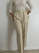 Load image into Gallery viewer, Vintage High Waisted Ivory Trousers

