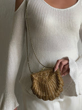 Load image into Gallery viewer, Vintage 50s Gold Beaded Evening Clutch
