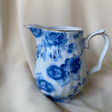Load image into Gallery viewer, Antique Reflections by Godinger Small Pitcher Blue and White Roses
