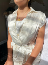 Load image into Gallery viewer, Vintage 90s White Satin Front Tie Blouse - Sally De La Rose
