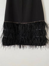 Load image into Gallery viewer, Roaring 20s Black Feathered Dress
