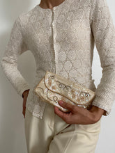 Load image into Gallery viewer, Antique Beaded Ivory Clutch
