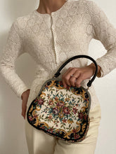 Load image into Gallery viewer, Antique Floral Petit Point Clutch Purse

