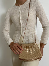 Load image into Gallery viewer, Antique Gold Toned Mesh Purse
