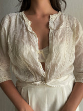 Load image into Gallery viewer, Antique 1920s Handmade Ivory Linen Blouse
