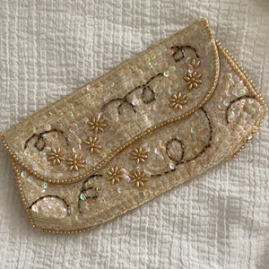 Antique Beaded Ivory Clutch