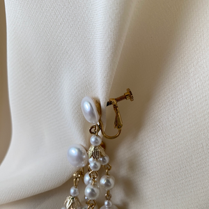 Vintage Hanging Pearl Clip Ons