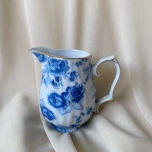 Antique Reflections by Godinger Small Pitcher Blue and White Roses