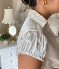 Load image into Gallery viewer, Vintage 90s White Satin Front Tie Blouse - Sally De La Rose
