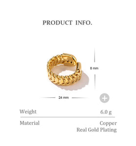 Gold Plated Harmony Flower Cuff Ring