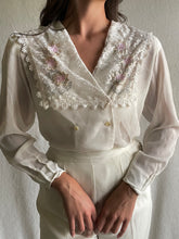 Load image into Gallery viewer, Vintage 70s Victorian Double Breasted Blouse
