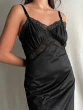 Load image into Gallery viewer, Vintage 80s Black Satin Nightgown
