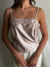 Load image into Gallery viewer, Vintage 80s Embroidered Satin Slip Top
