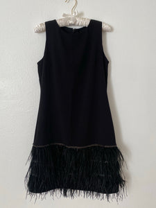 Roaring 20s Black Feathered Dress