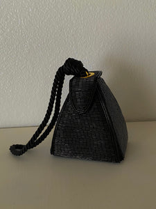 Vintage 50s Glass Beaded Hand Evening Bag