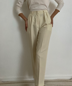 Vintage High Waisted Ivory Trousers