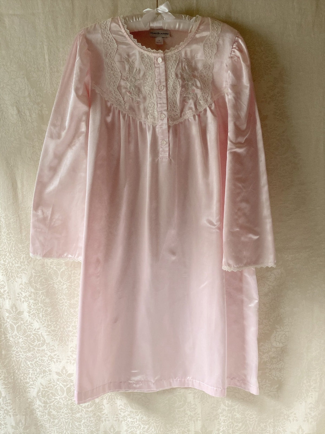 Vintage Pink Floral Lace Night Gown - Sally De La Rose