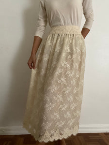 Antique ivory Lace Maxi Skirt