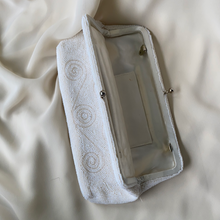 Load image into Gallery viewer, Vintage Richere Glass Beaded Ivory Clutch Purse with mirror
