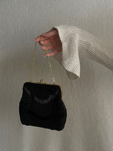 Load image into Gallery viewer, Vintage 60s Black Beaded Clutch Evening Purse
