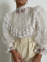 Load image into Gallery viewer, Antique Victorian Ruffled Romantic Blouse
