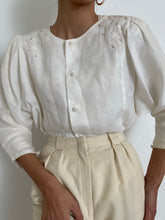 Load image into Gallery viewer, Antique Linen Elegant Balloon Sleeve Blouse
