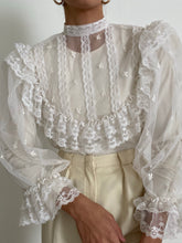 Load image into Gallery viewer, Antique Victorian Ruffled Romantic Blouse
